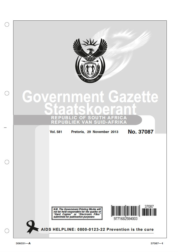 National Norms and Standards for the scrapping or recovery of motor vehicles 2013 Cover